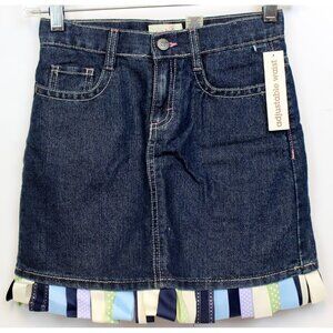 OshKosh B'gosh Denim Sparkle Skirt Skort sz 10 Loop Tab Embellished Adjust Waist